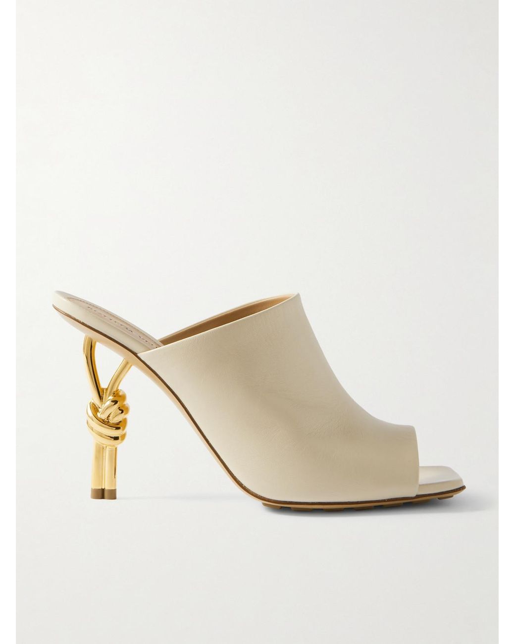 Bottega Veneta White Leather Mules
