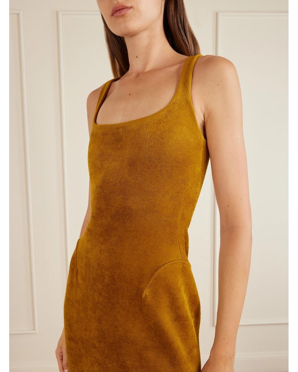 Alaïa Metallic Terry Midi Dress