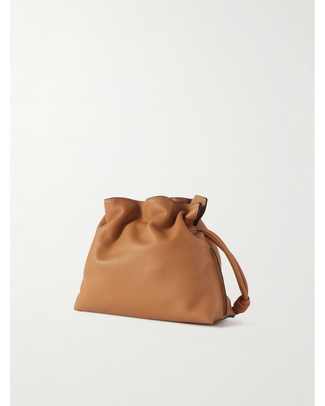 Loewe Brown Flamenco Mini Leather Clutch
