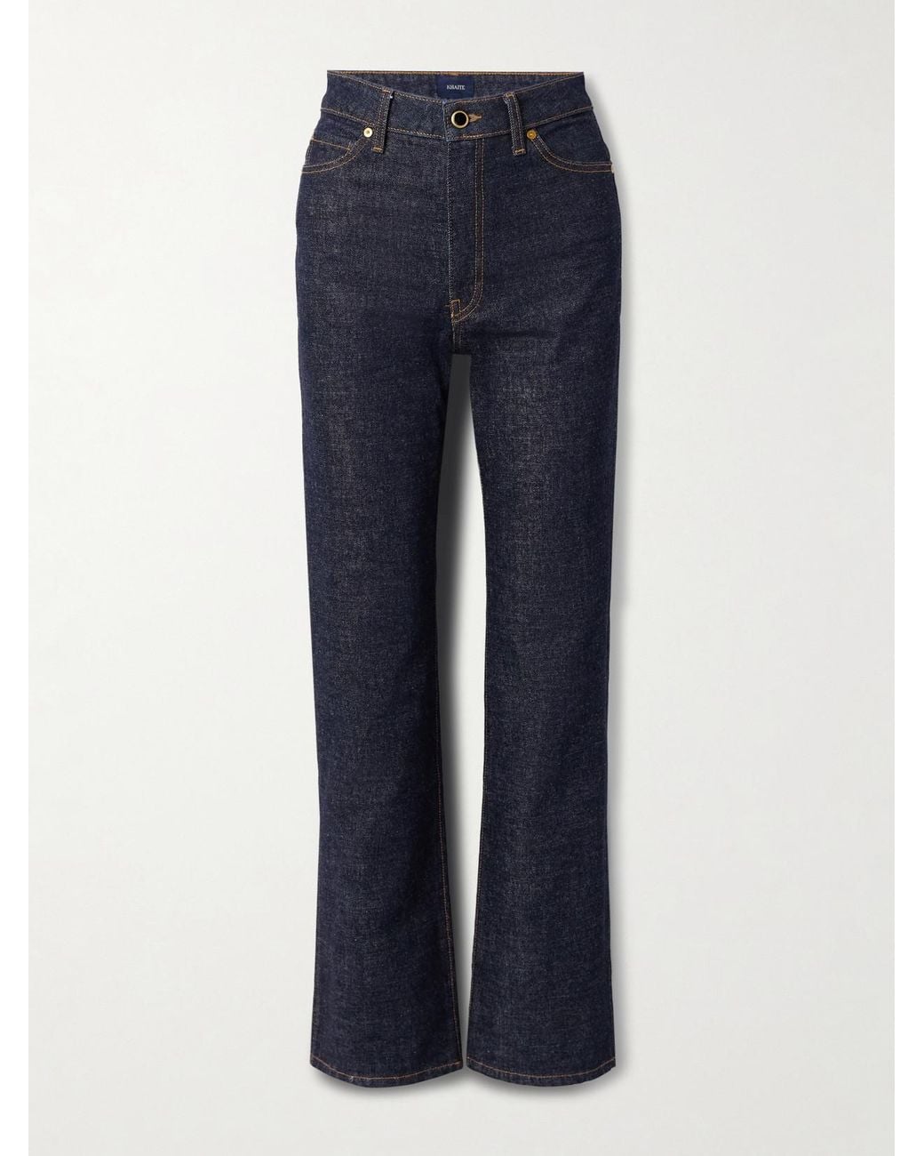 Khaite Blue Danielle High-Rise Straight-Leg Jeans