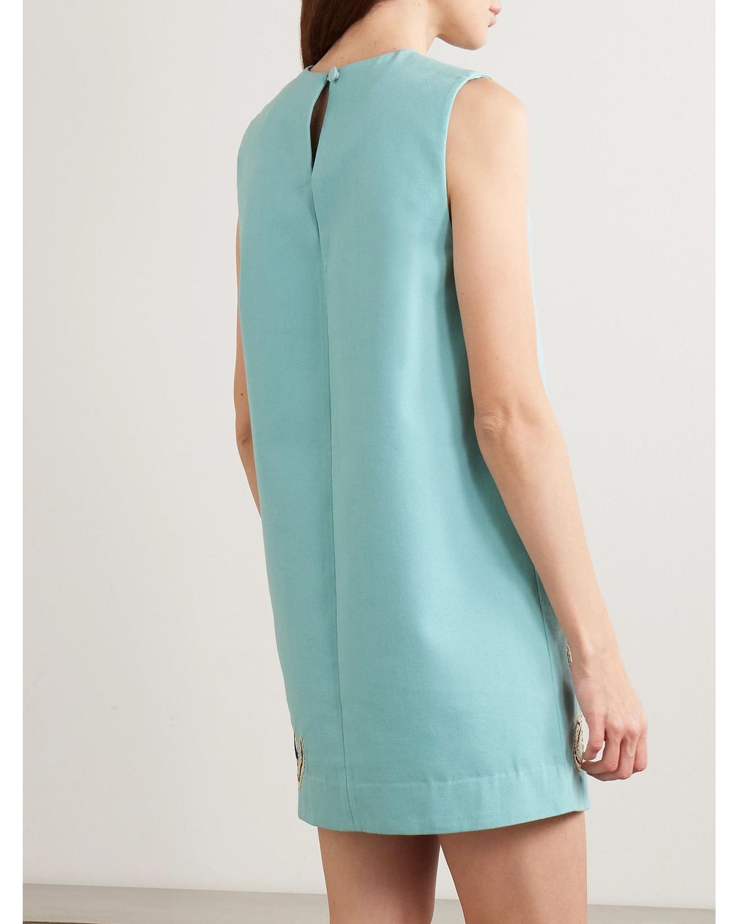 green emerald velvet dress Alemais Women's Play Embroidered Mini Dress