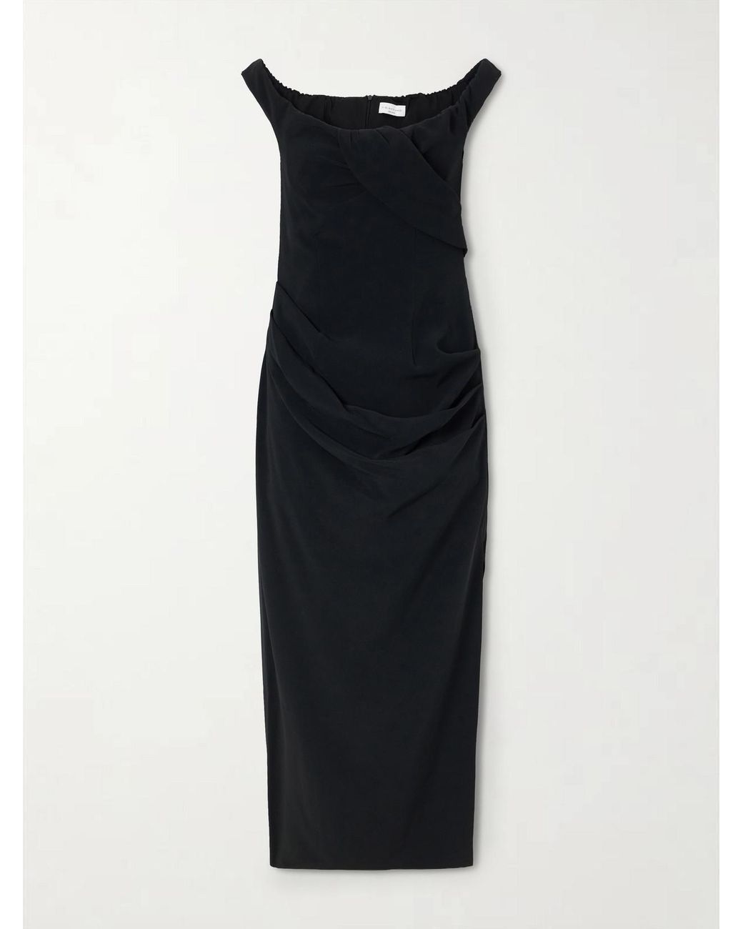 Violante Nessi Black Aurel Gathered Crepe Midi Dress