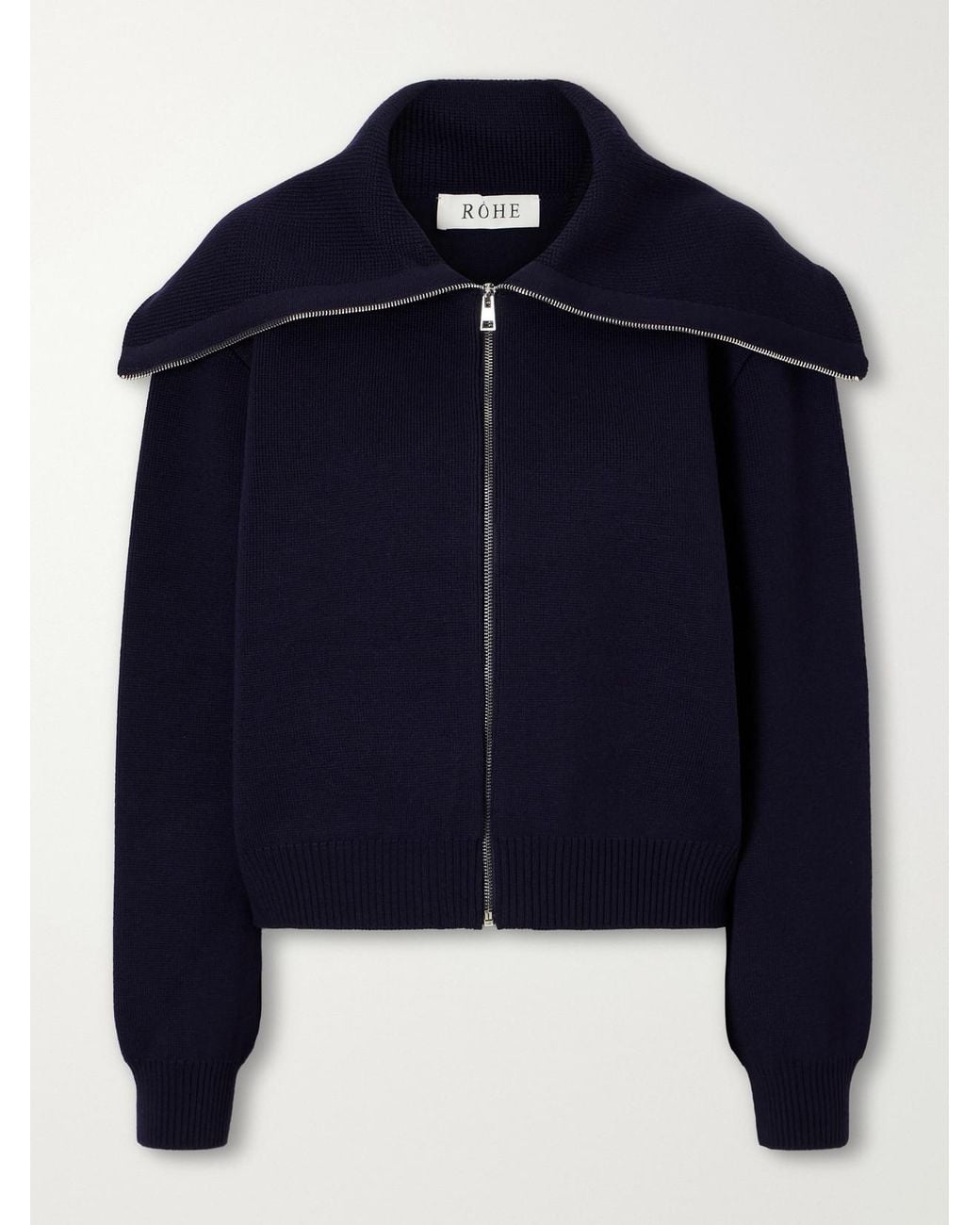 Rohe Blue Wool-Blend Zip-Up Cardigan