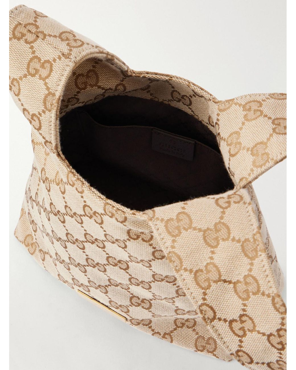 Gucci Natural Soft Loop Canvas-Jacquard Top-Handle Bag