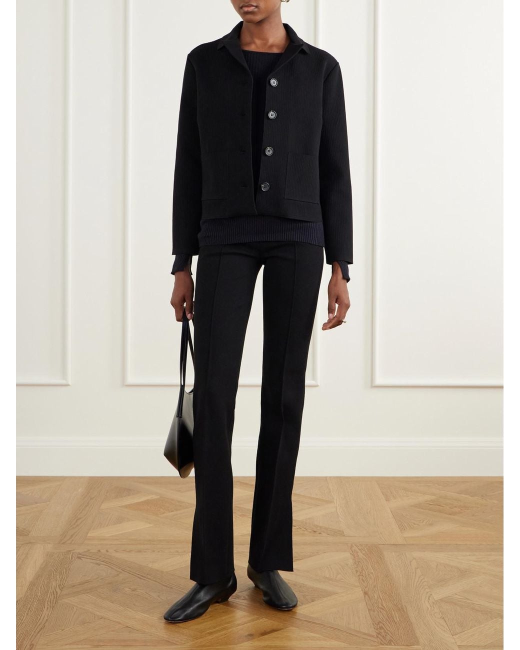 High Sport Black Bara Ribbed Cotton And Cashmere-Blend Sweater