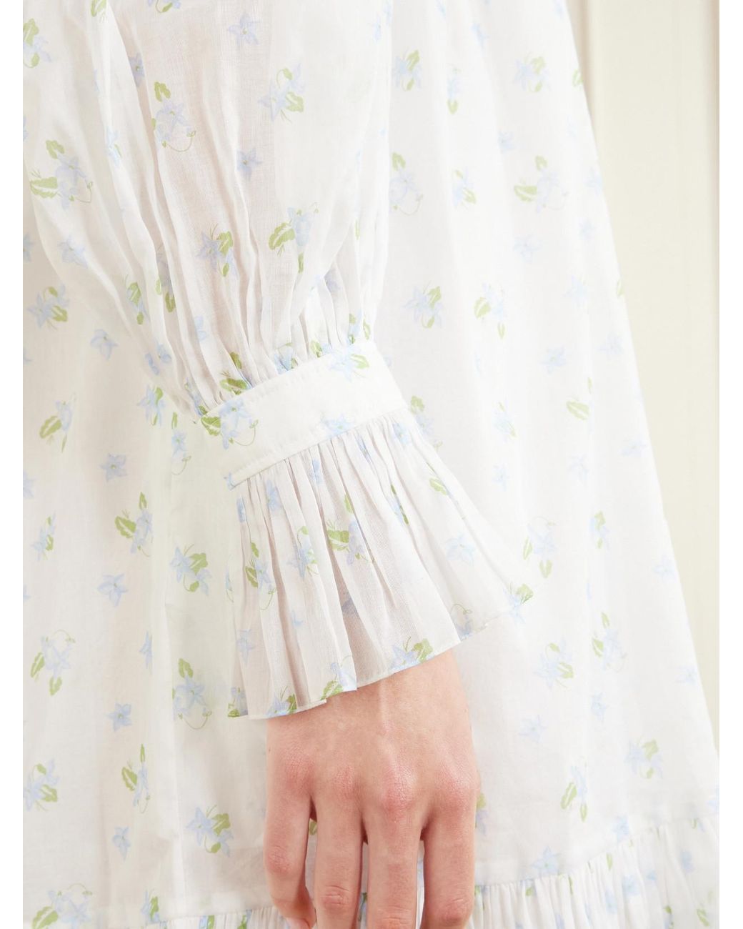 Chloé White Ruffled Floral-Print Cotton-Voile Mini Dress