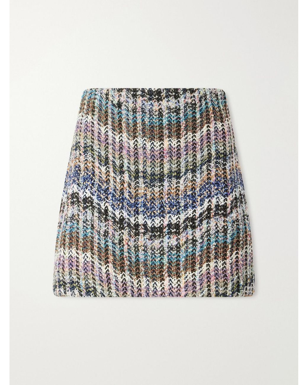 Missoni Multicolor Striped Metallic Crochet-Knit Mini Skirt