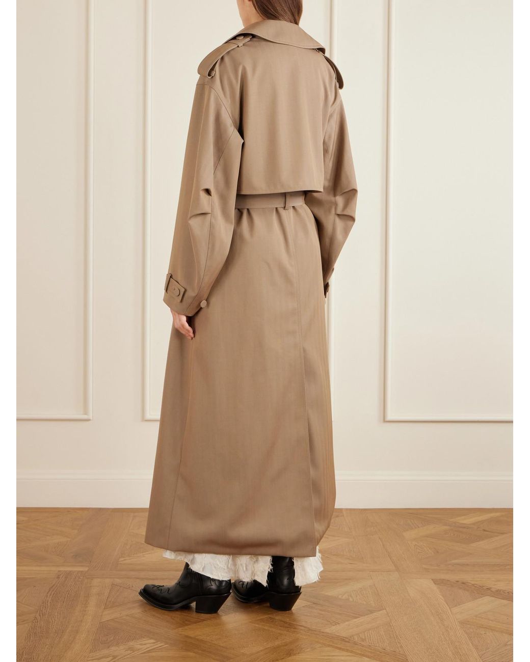 Gabriela Hearst Natural Tellus Double-Breasted Virgin Wool Trench Coat