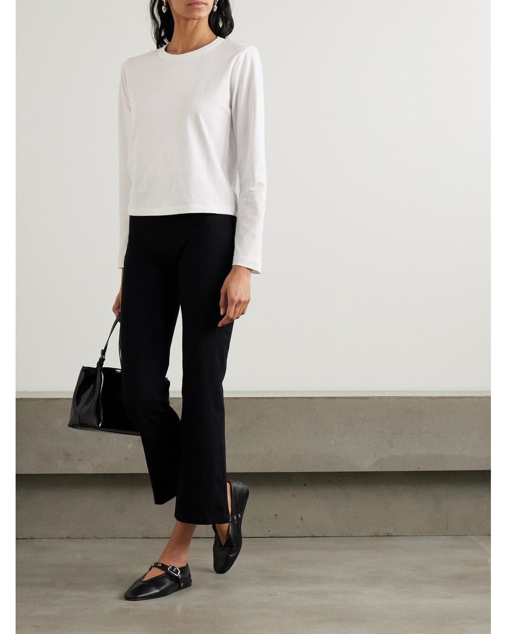 Leset White Margo Cotton-Jersey T-Shirt