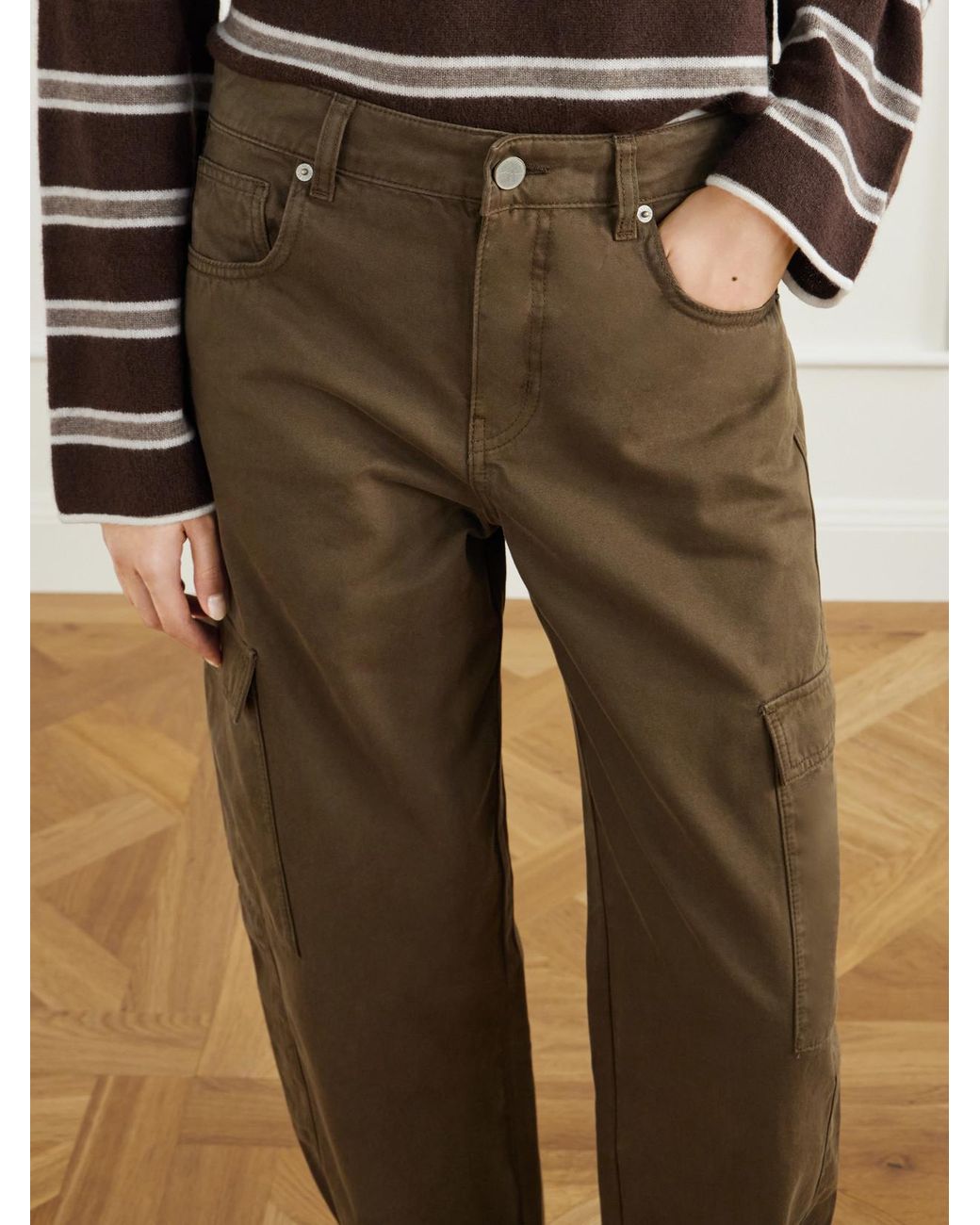 La Ligne Natural Mid-Rise Barrel-Leg Jeans