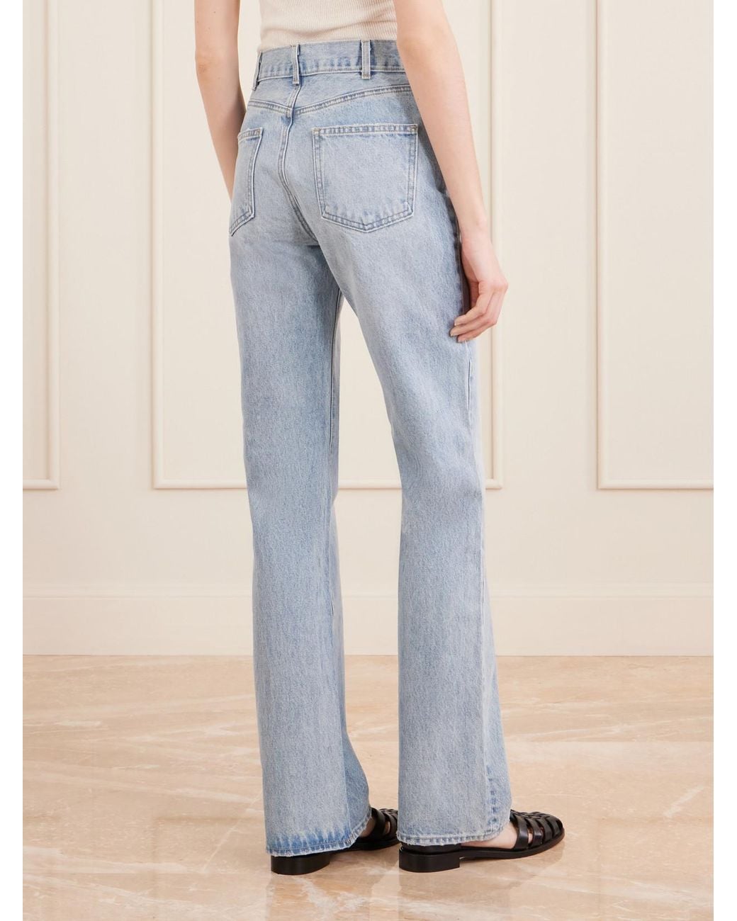 Nili Lotan Blue Joan High-Rise Straight-Leg Jeans