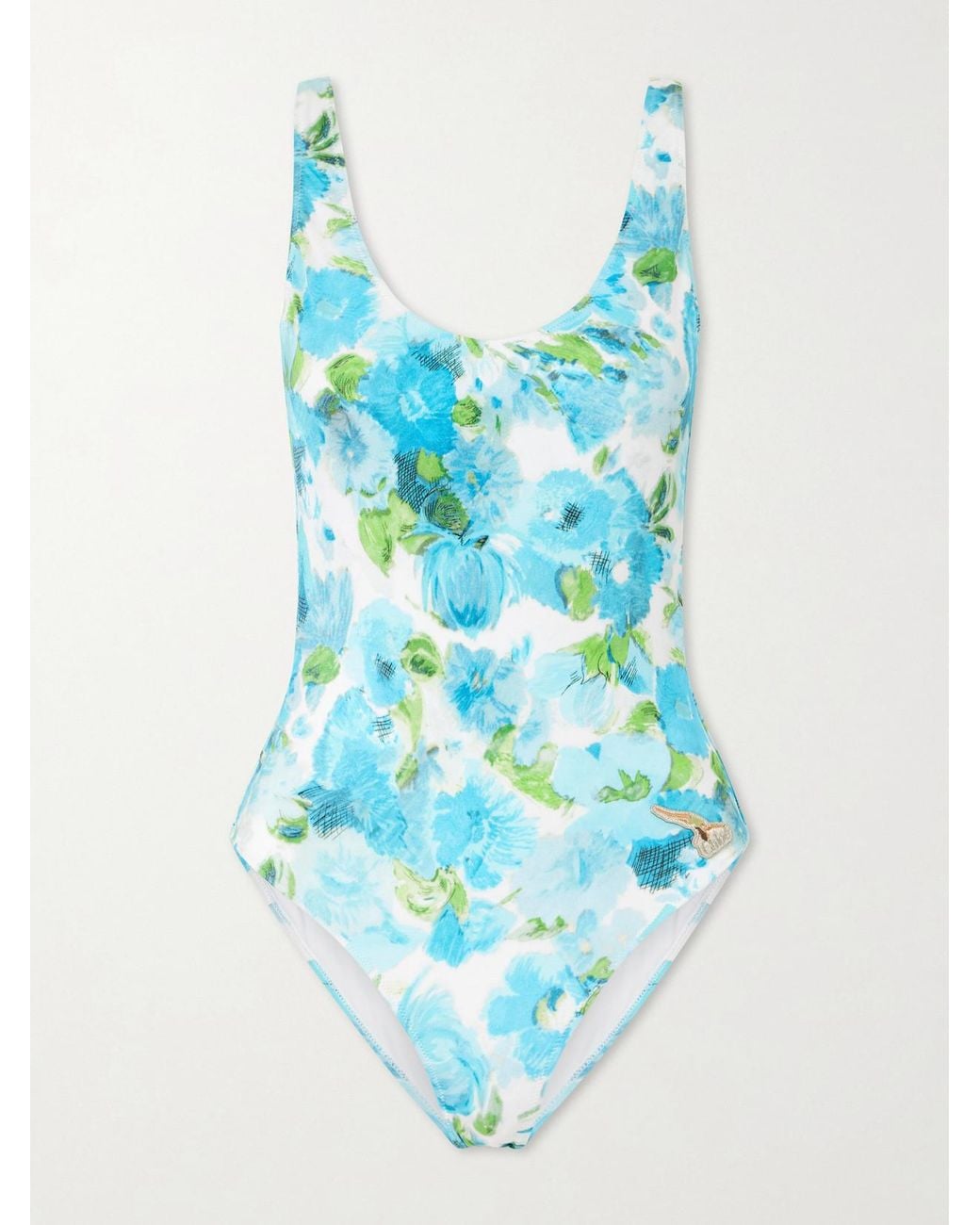 Chloé Blue Floral-Print Swimsuit