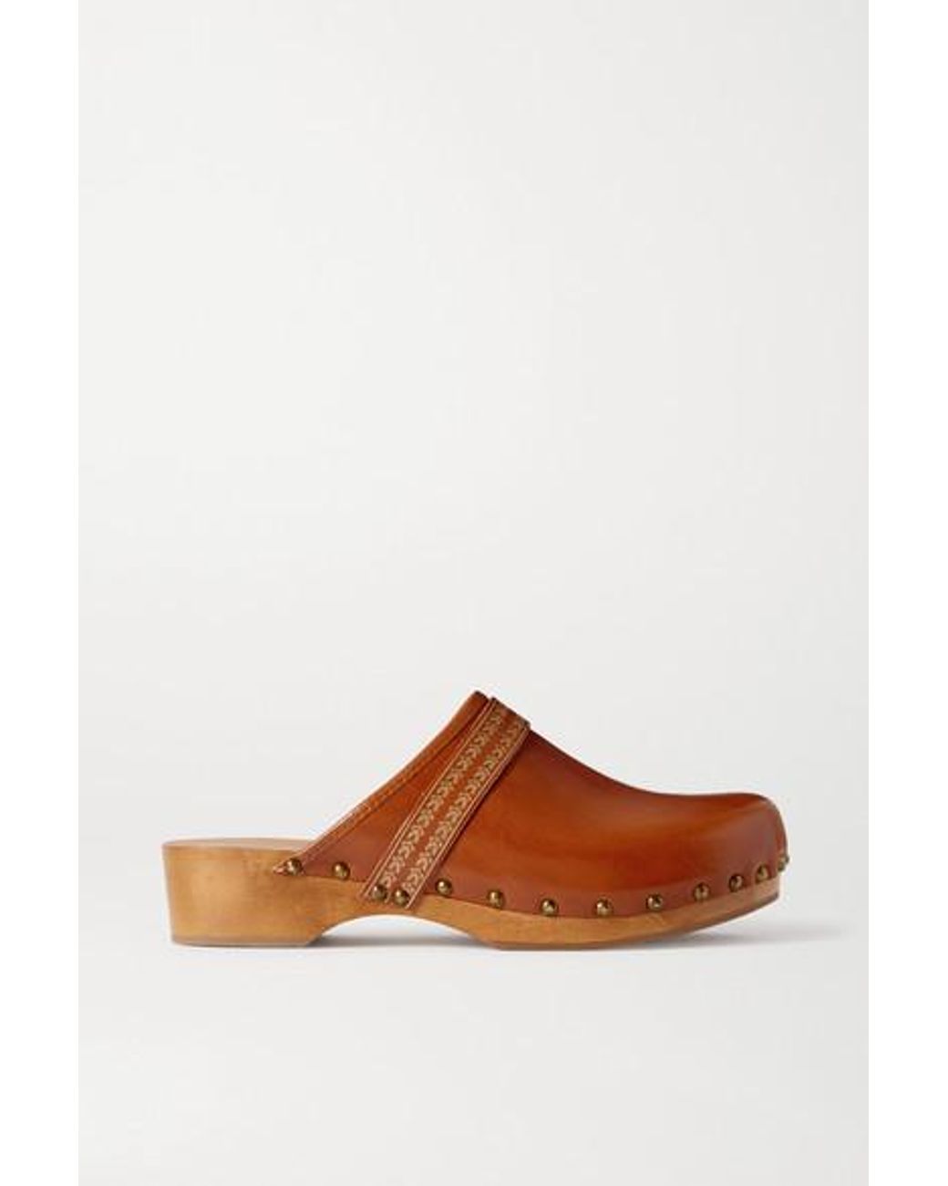 Isabel Marant Thalie Studded Leather Clogs in Tan (Brown) | Lyst
