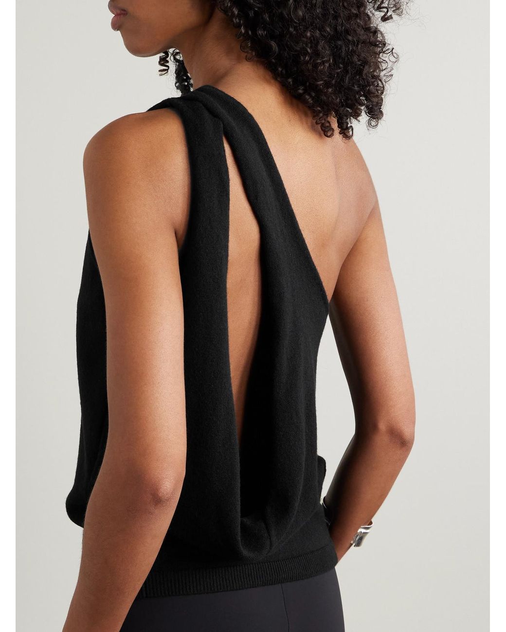 Rohe One-Shoulder Draped Cutout Merino Wool-Blend Top in Rohe One-Shoulder Draped Cutout Merino Wool-Blend Top in