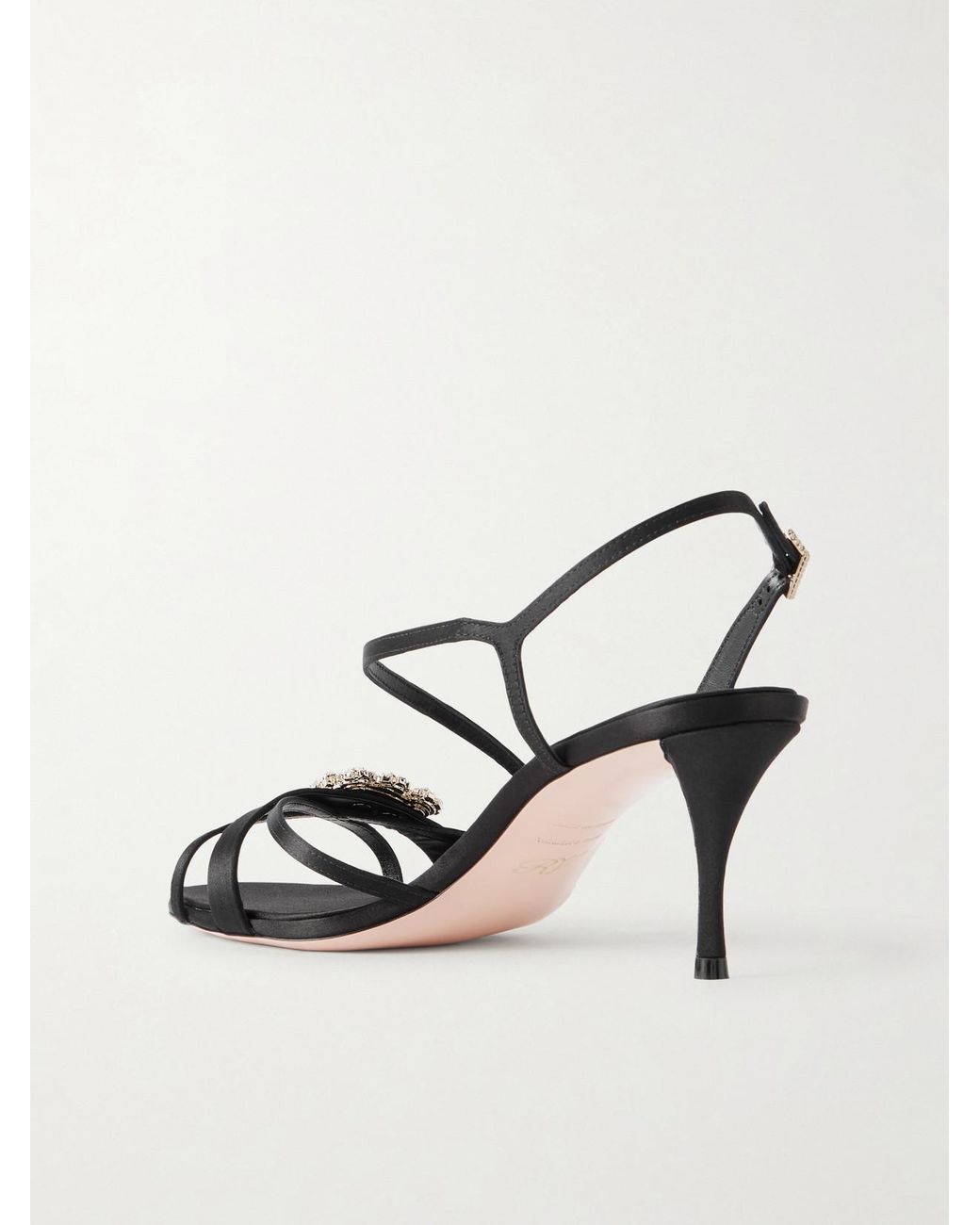 Roger Vivier White Efflorescence 65 Crystal-Embellished Satin Sandals