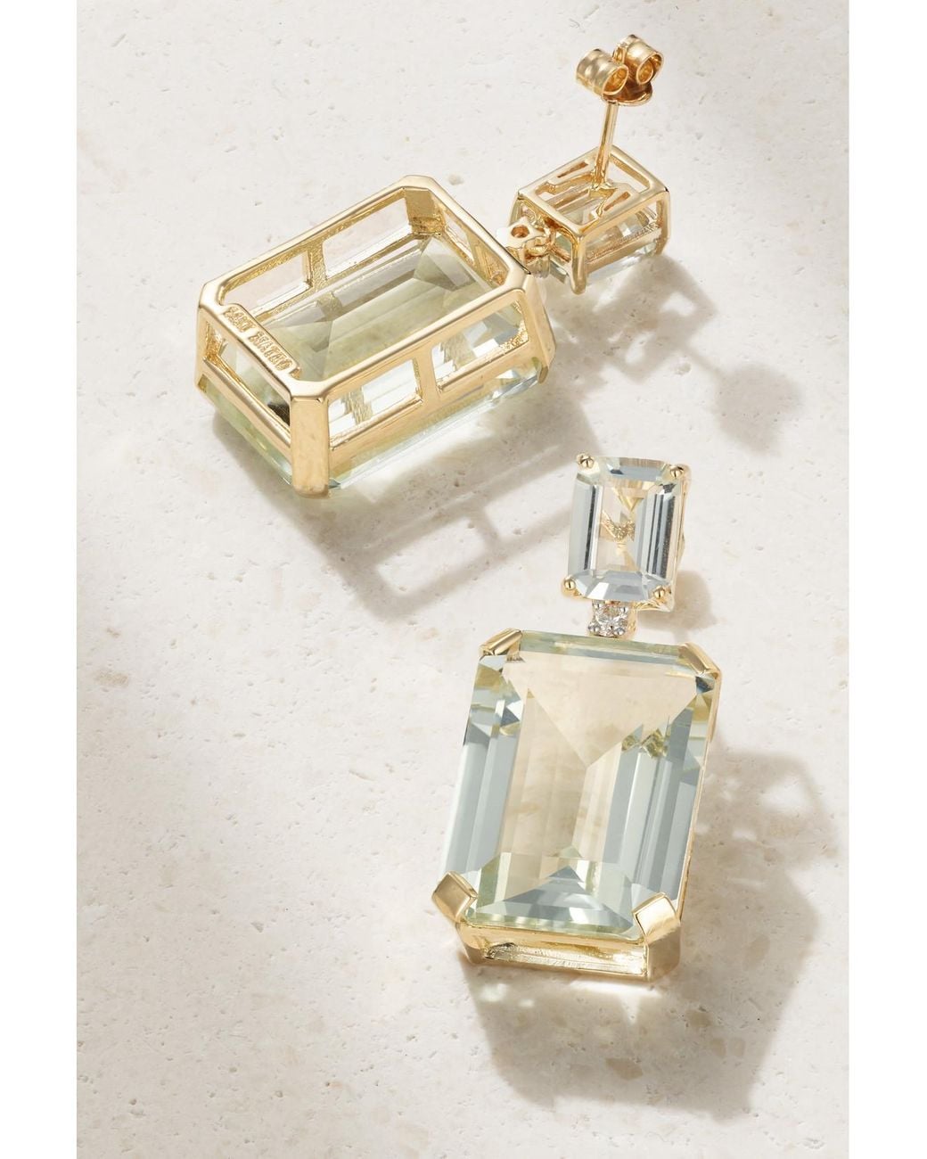 Mateo Natural 14-Karat, Amethyst And Diamond Earrings