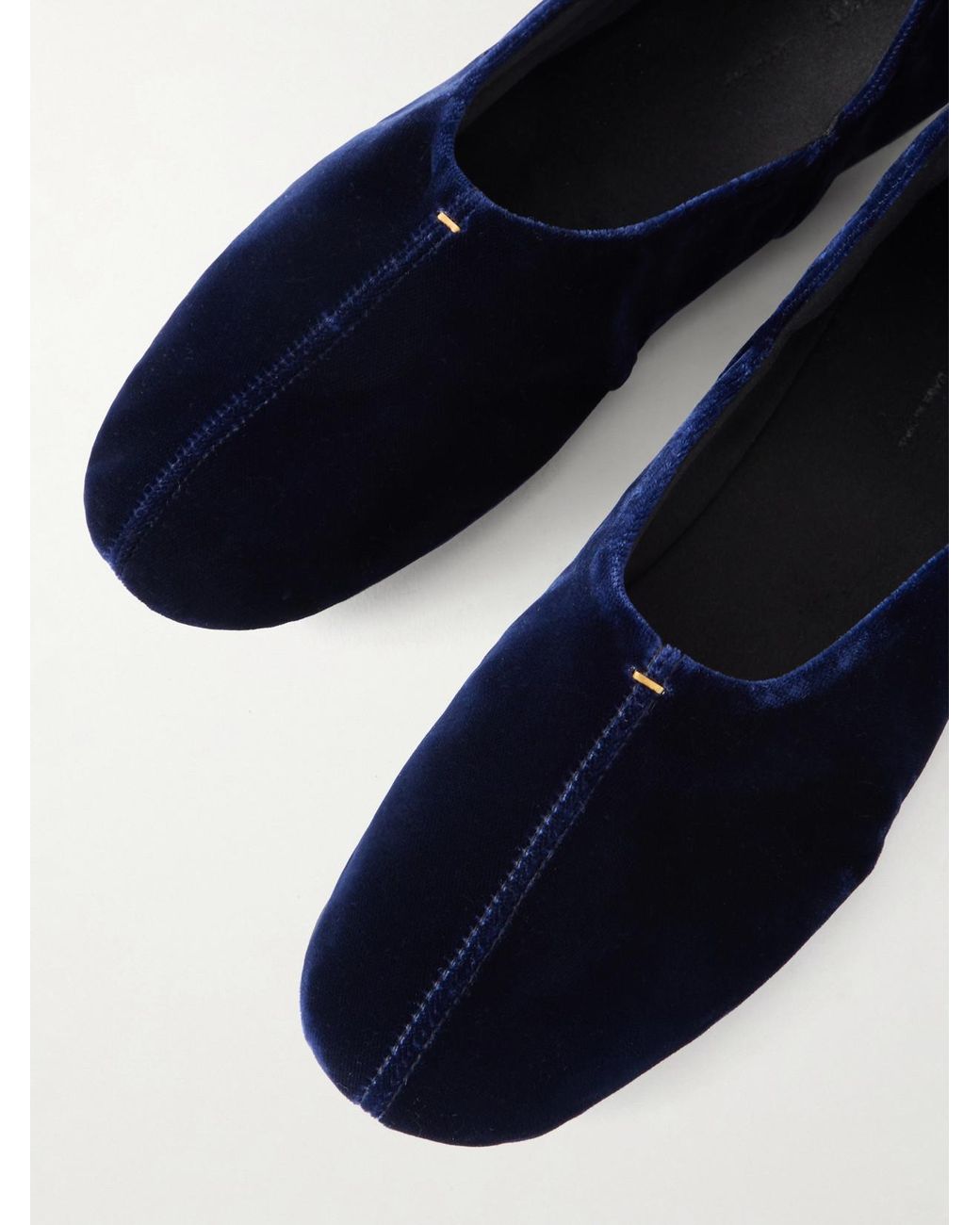 Khaite Blue Jane Velvet Ballet Flats