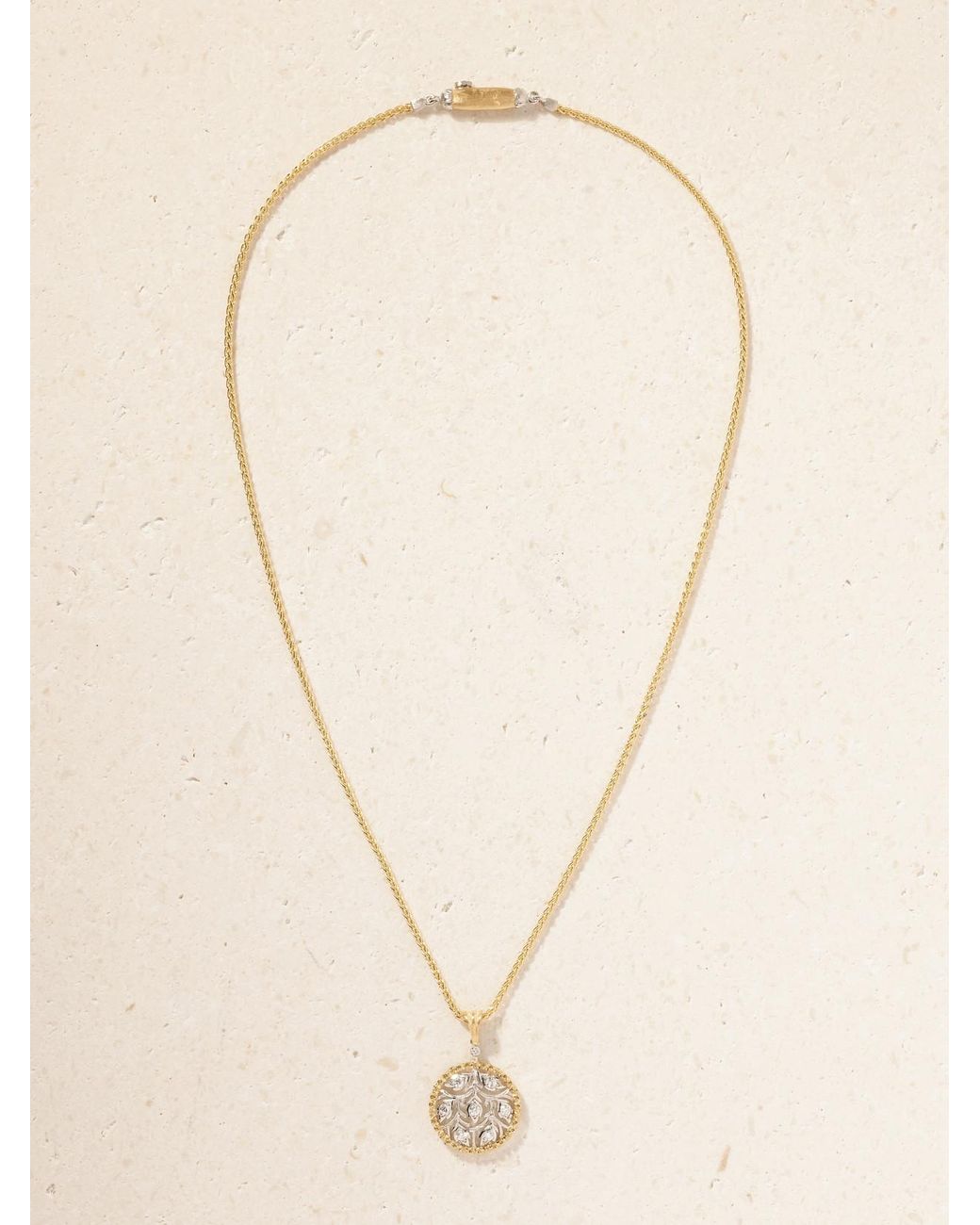 Buccellati Natural Ramage 18-Karat And Diamond Necklace