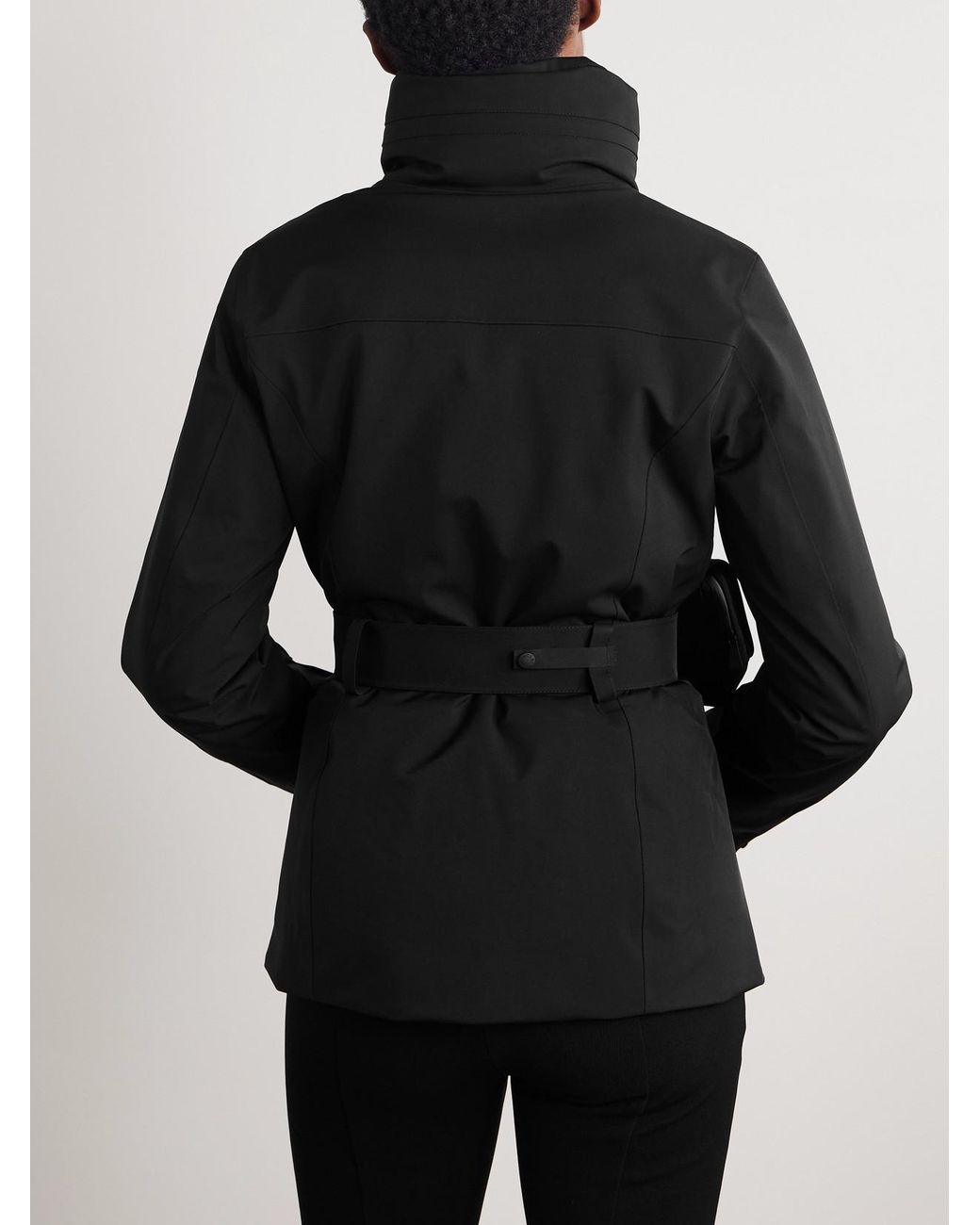 Moncler Black Hainets Belted Hooded Padded Ski Jacket