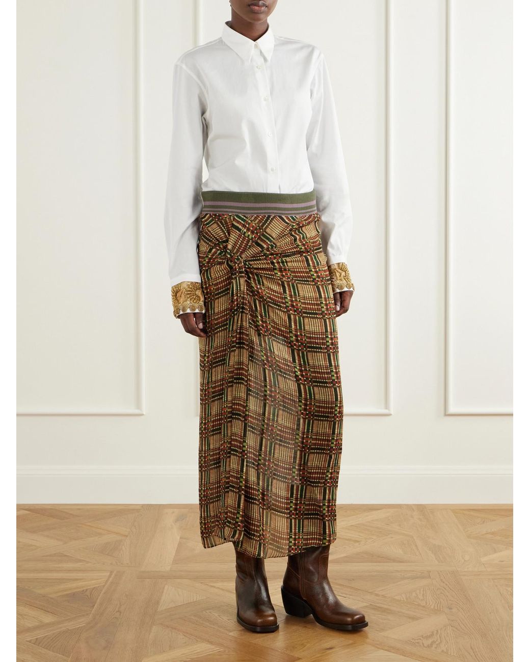 Dries Van Noten White Embroidered Cotton-Poplin Shirt