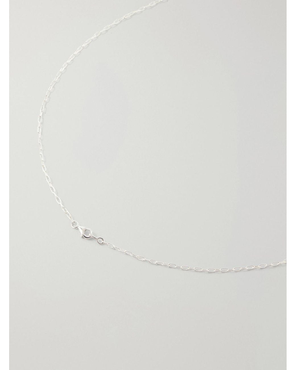 Le Sundial White Veil Drop Sterling Pendant Necklace