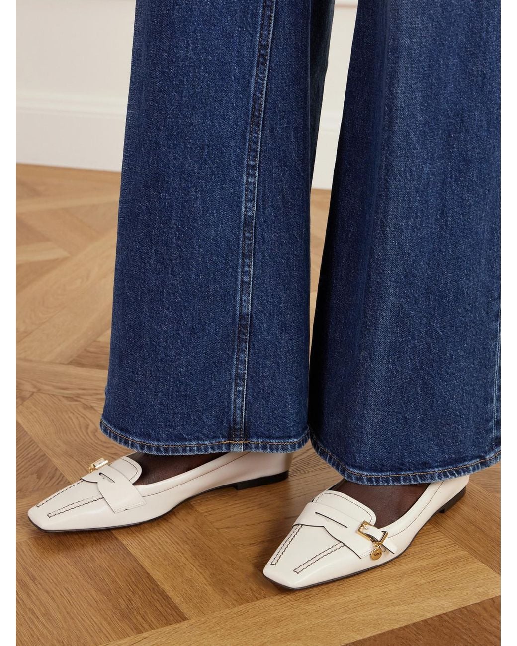 Tod's Natural 20 Buckled Leather Flats