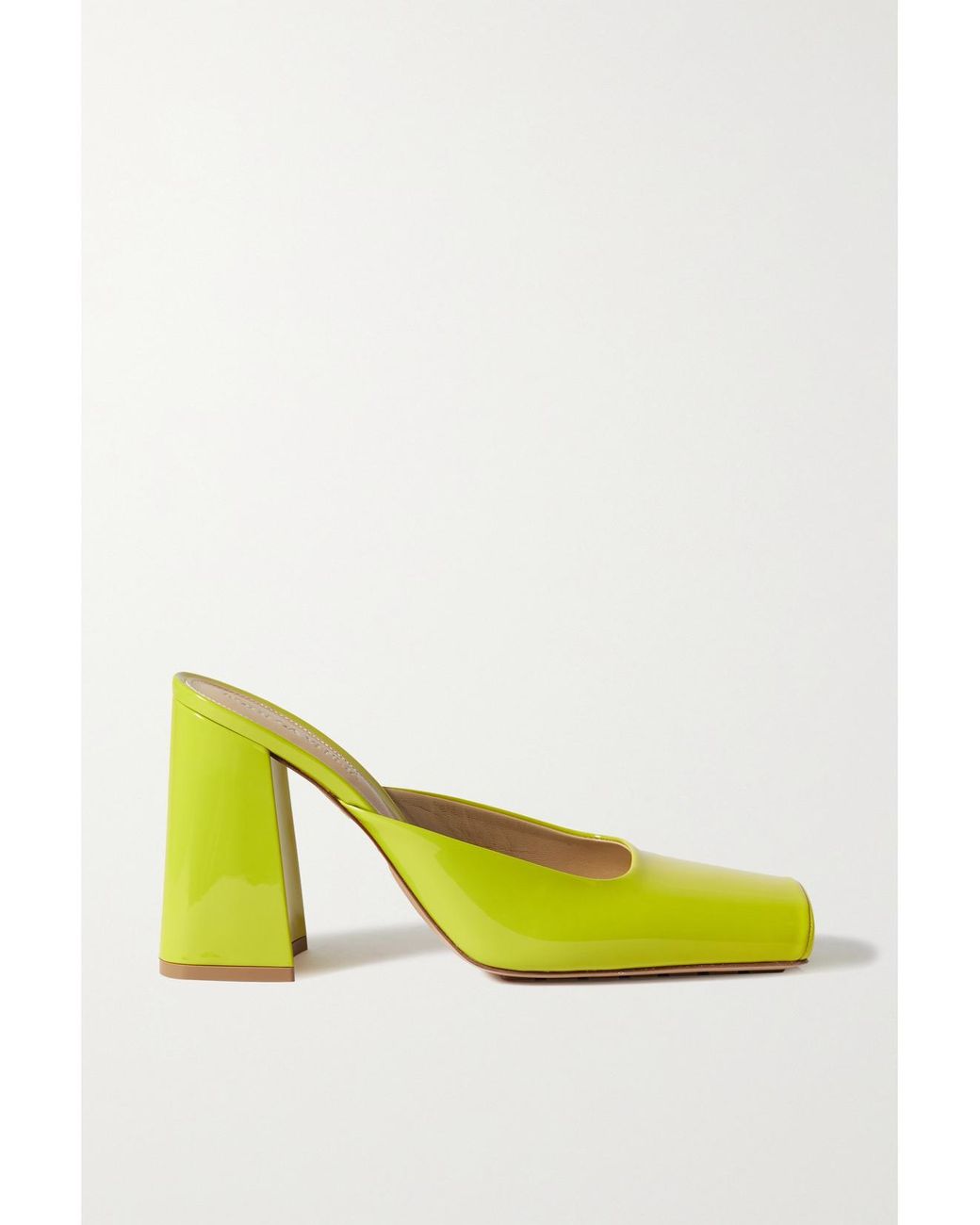 Bottega Veneta Yellow Patent-Leather Mules