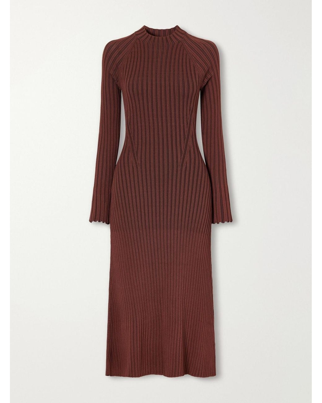 Proenza Schouler Purple Roux Ribbed Midi Dress