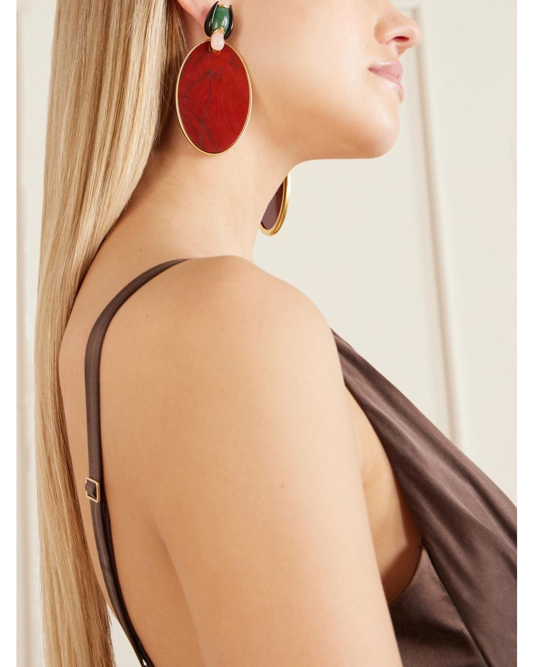 Zimmermann Red Plum-Plated Enamel Earrings
