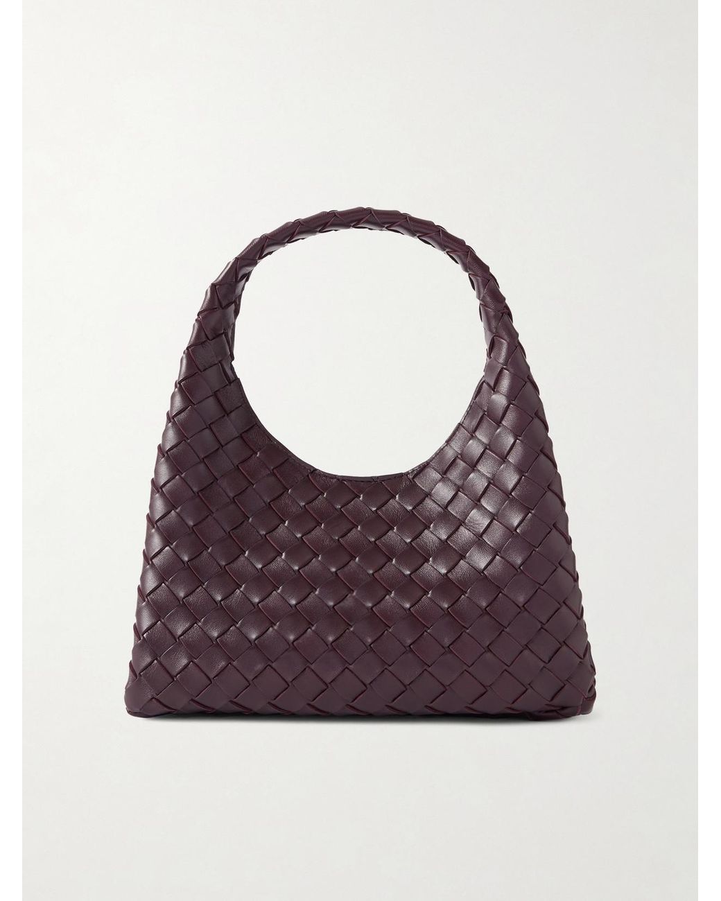 Bottega Veneta Purple Campana Small Intrecciato Leather Shoulder Bag