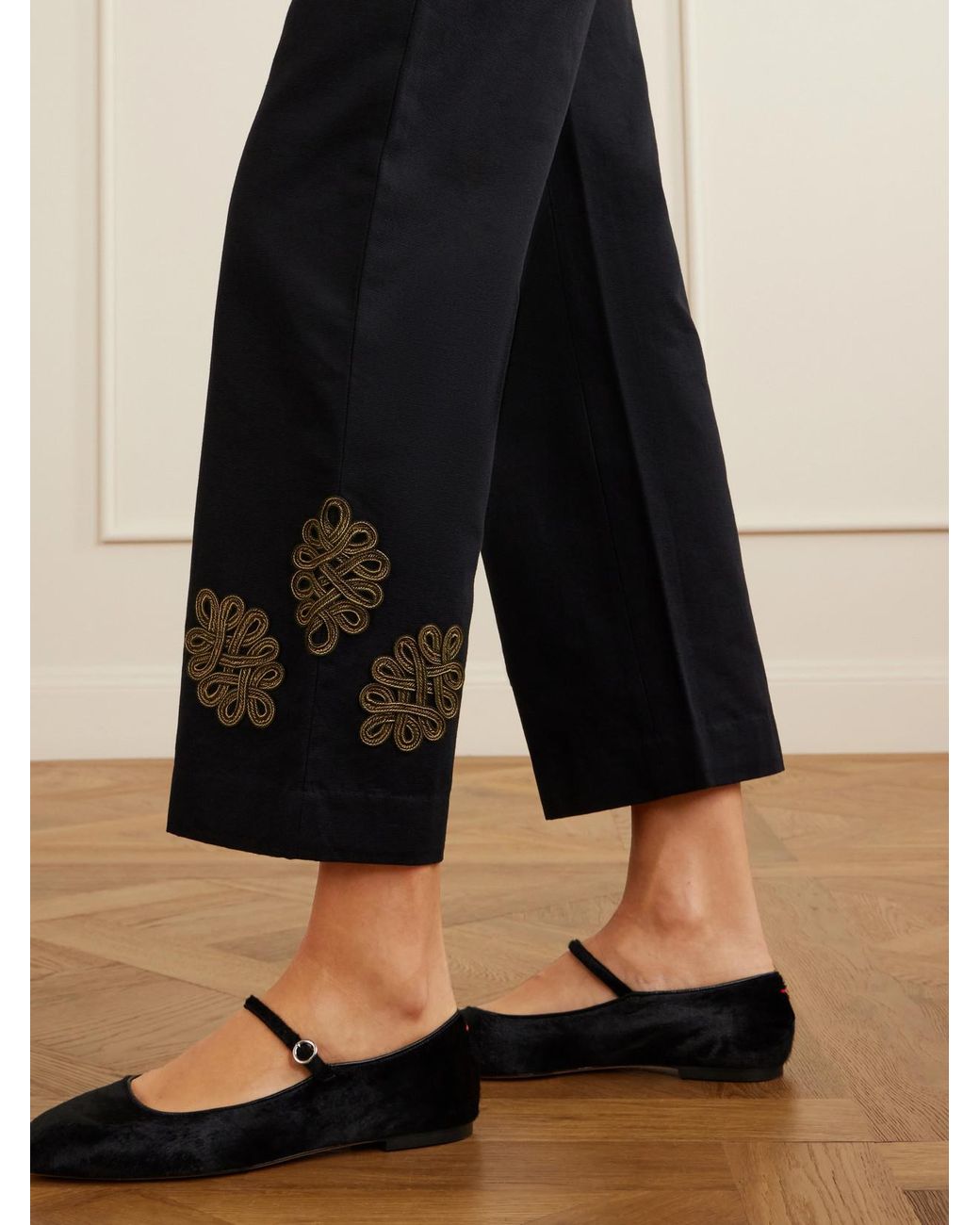 Bode Blue Looped Frog Wide-Leg Jeans
