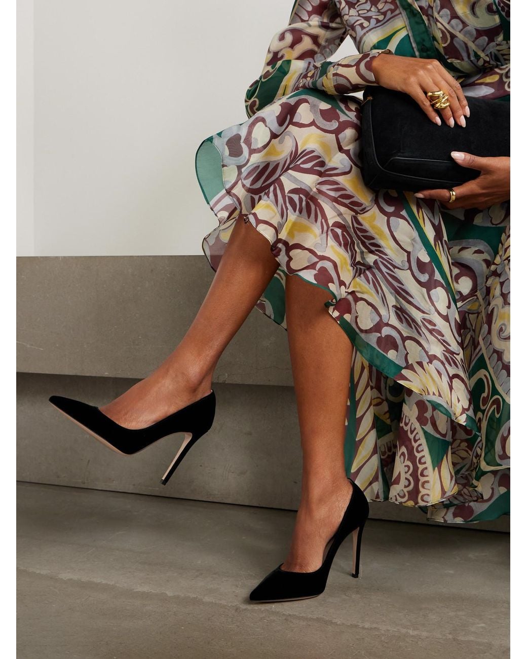 Gianvito Rossi Black Suede Gianvito Pumps 105