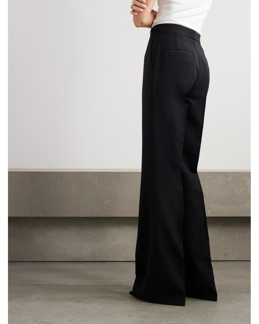 Gabriela Hearst Black Vesta Wool-Crepe Straight-Leg Pants