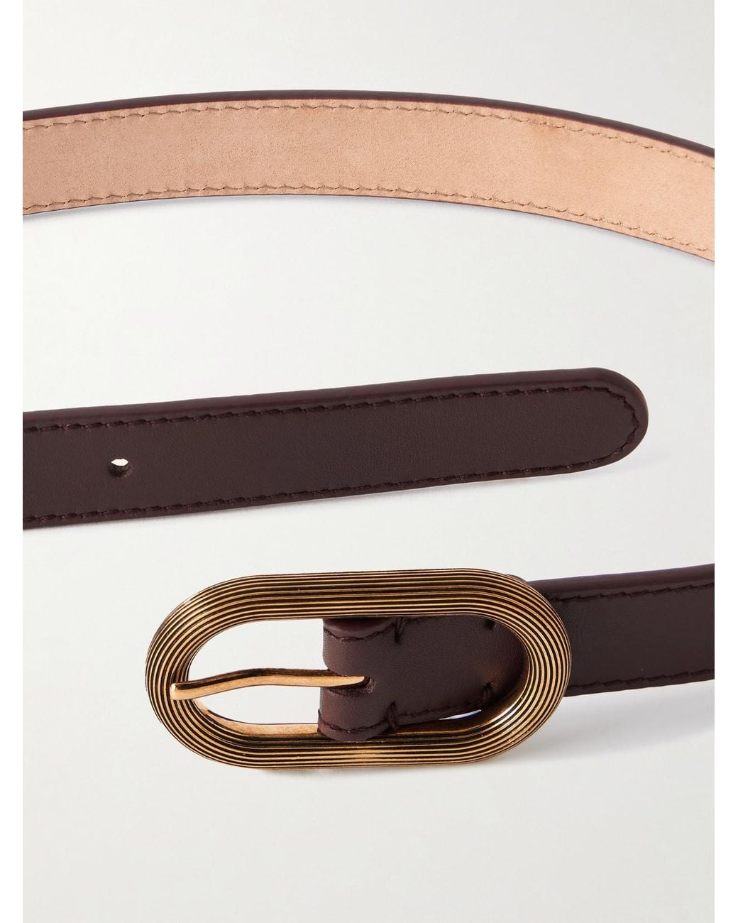 Loro Piana Brown Leather Skinny Belt