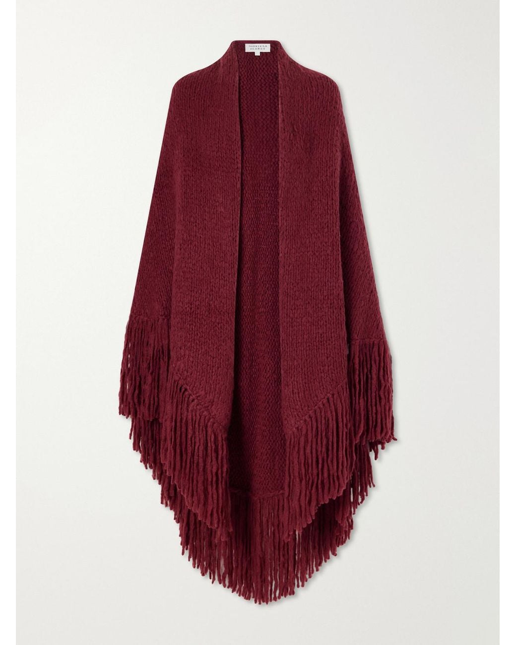 Gabriela Hearst Red Lauren Fringed Cashmere Wrap