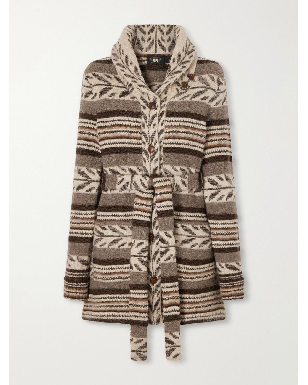 RRL Brown Rory Belted Alpaca-Blend Cardigan