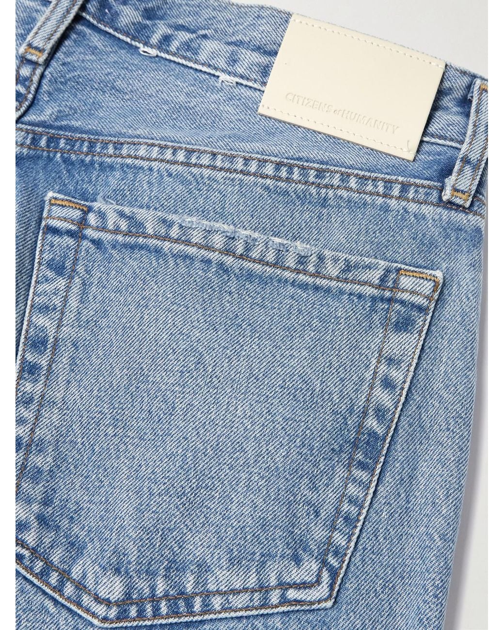 Citizens of Humanity Blue Miro Long Mid-Rise Barrel-Leg Jeans