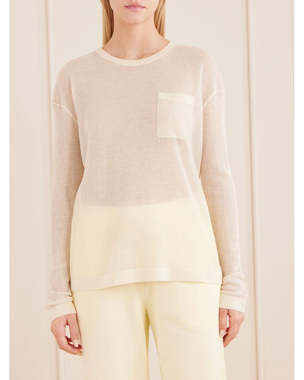 Twp Natural Wsh Crocheted Cashmere Sweater