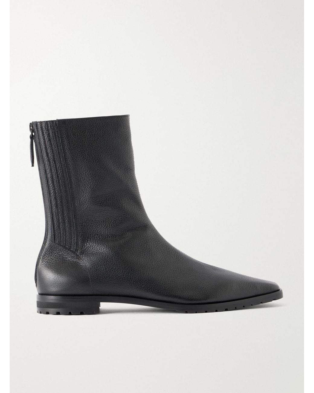 Aquazzura Black Saint Honore Full-Grain Leather Ankle Boots