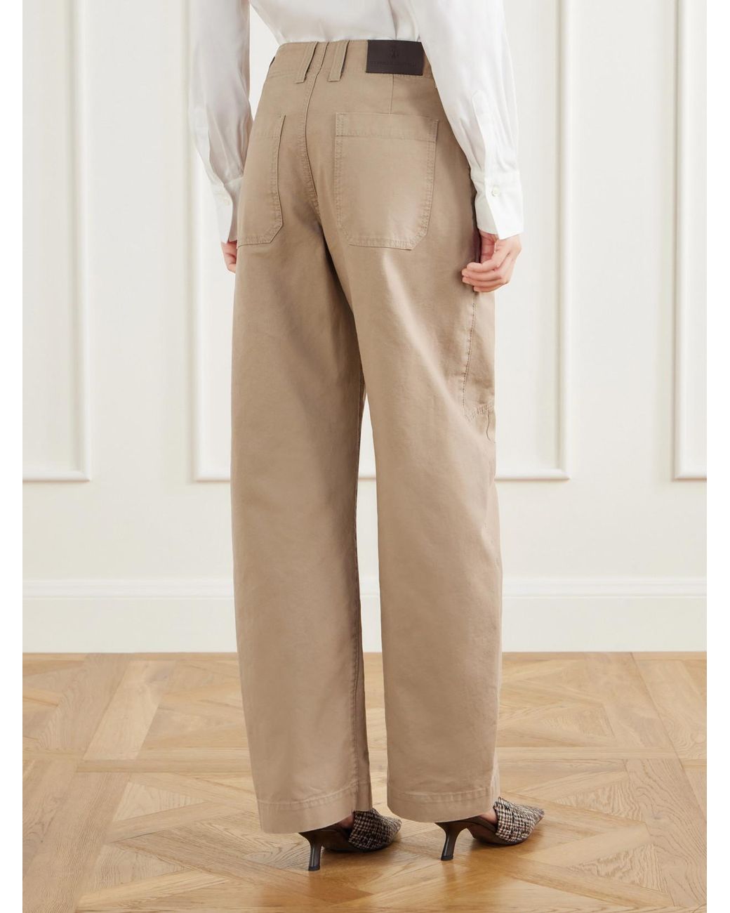 Brunello Cucinelli Natural High-Rise Barrel Jeans