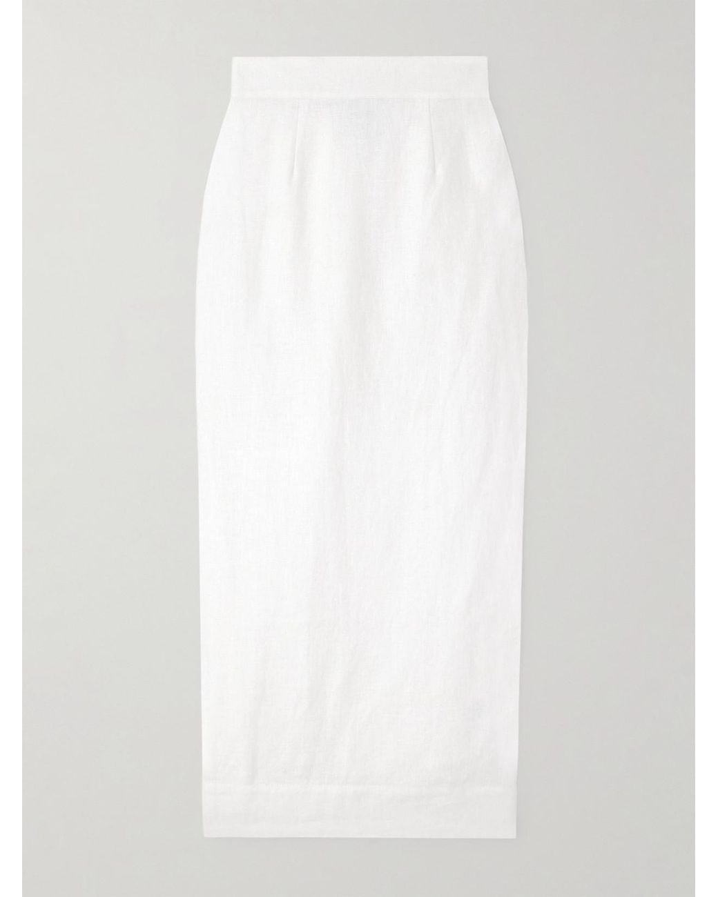 Posse White Emma Linen Midi Skirt
