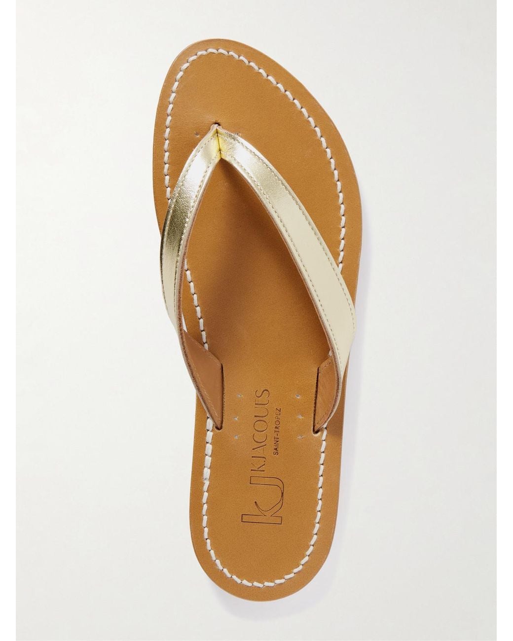 K. Jacques Natural Torino Metallic Leather Sandals