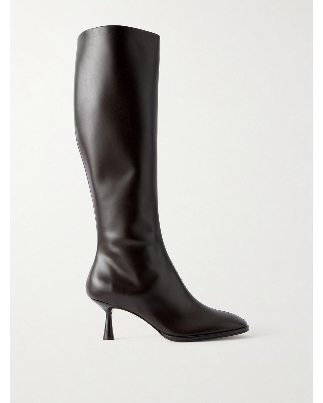 Aeyde Black Catherine 65 Leather Knee Boots