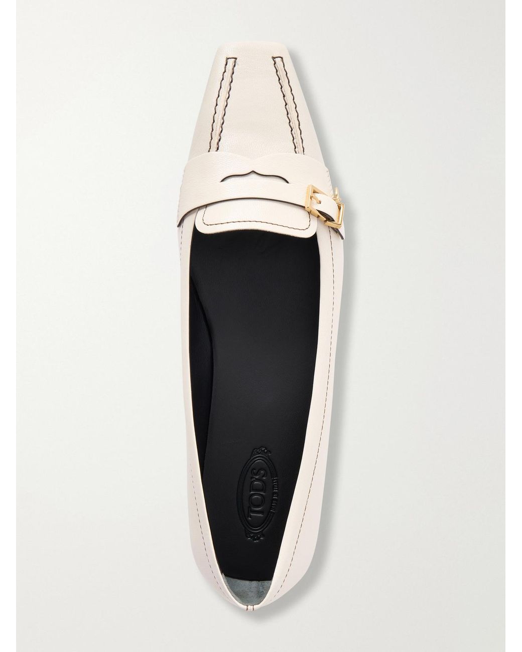 Tod's Natural 20 Buckled Leather Flats