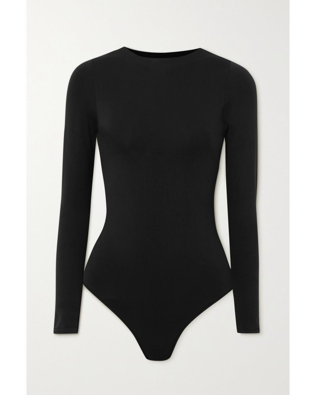 Skims Essential Crew Neck Thong Bodysuit in Black Lyst