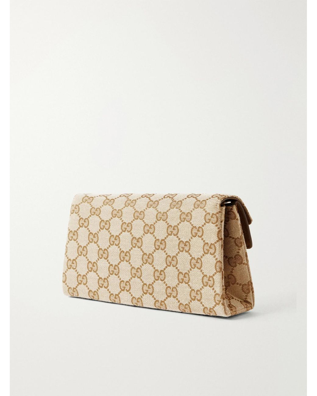Gucci Natural Dionysus Leather-Trimmed Canvas-Jacquard Shoulder Bag