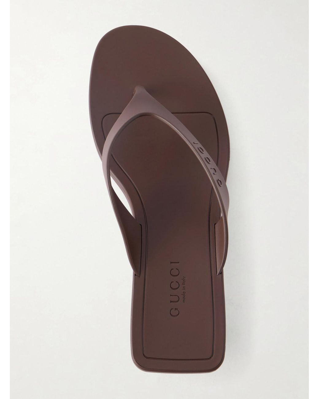 Gucci Brown Rubber Sandals