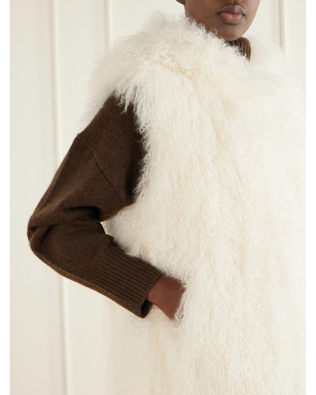 Yves Salomon Natural Shearling Gilet