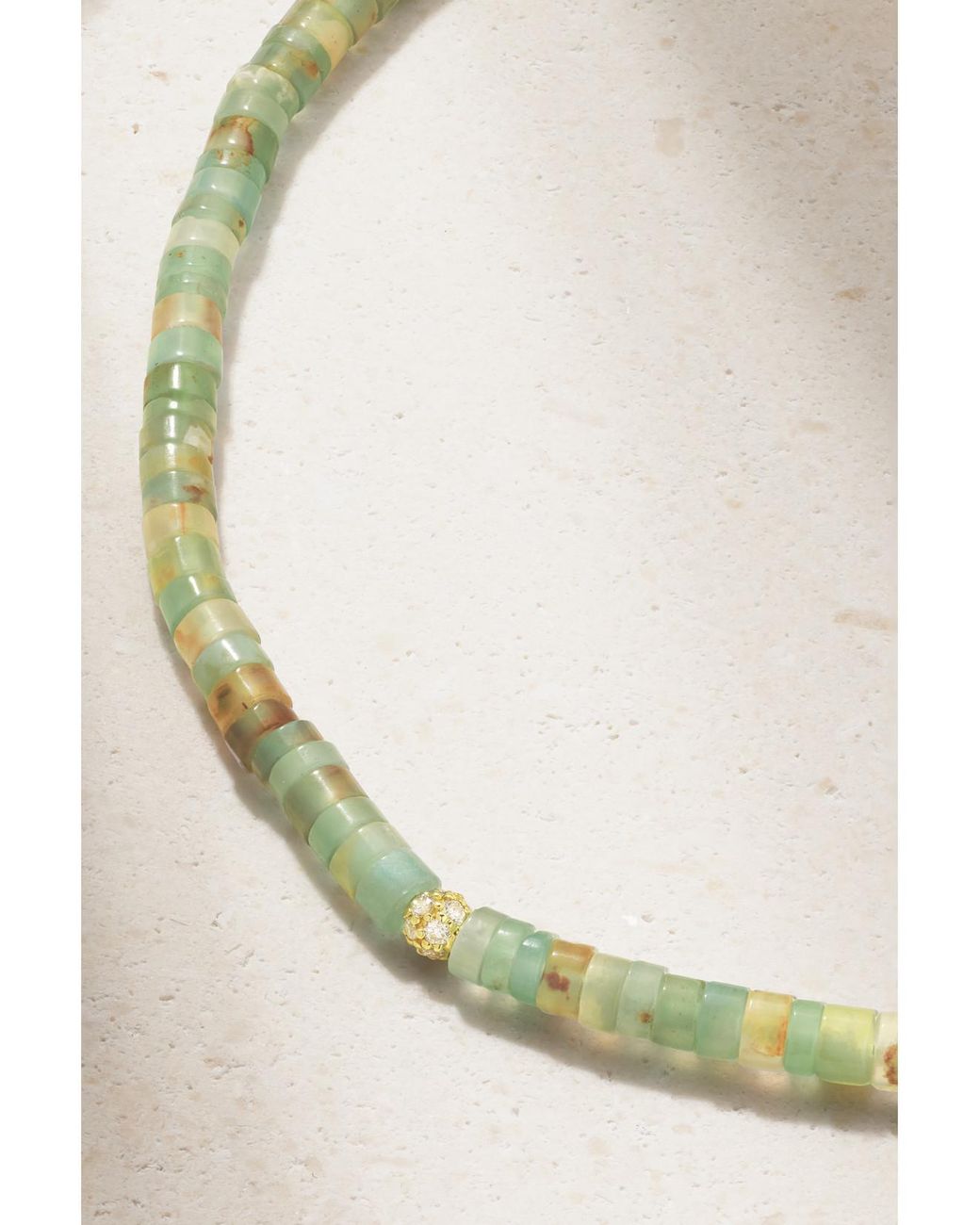 Sydney Evan Natural 14-Karat, Aquaprase And Diamond Choker