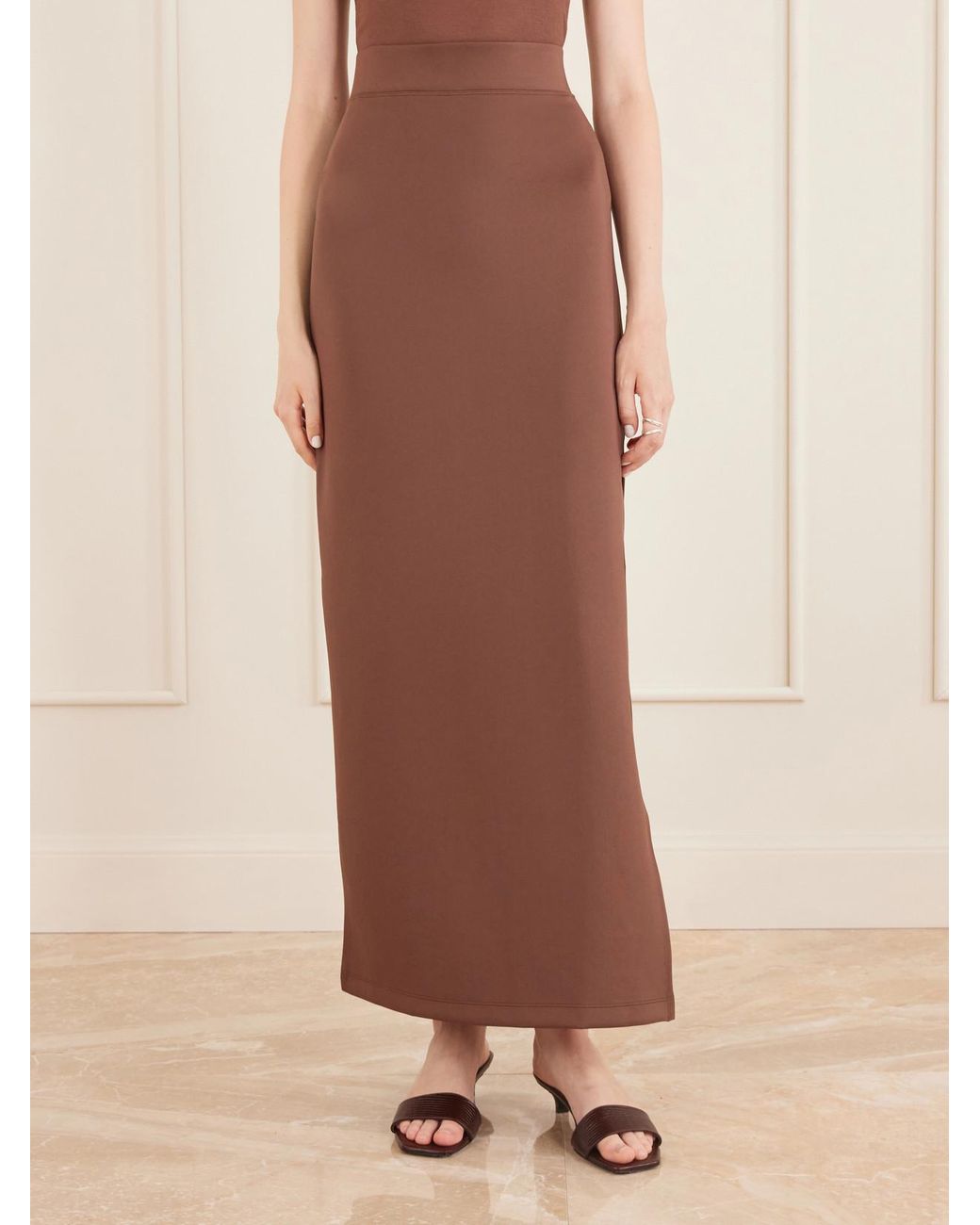 The Park Brown Hailey Stretch-Jersey Maxi Skirt